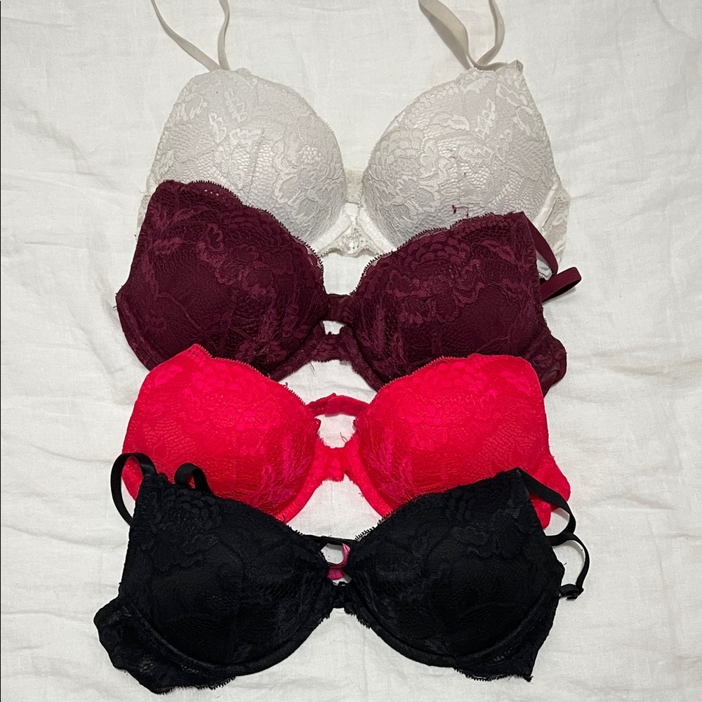 La SENZA Lace Bra Collection - White, Burgundy, Red, Black 32D